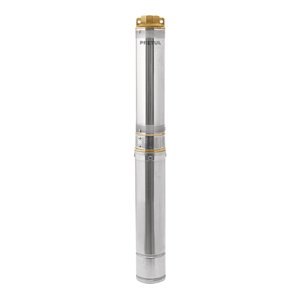 Bomba sumergible tipo bala 4', 1-1/2HP, uso agrícola, PRETUL