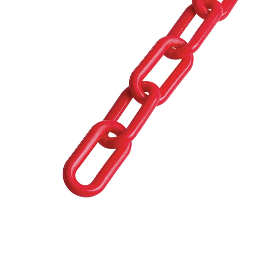Metro de cadena de 8 mm de plástico roja, carrete de 25 m