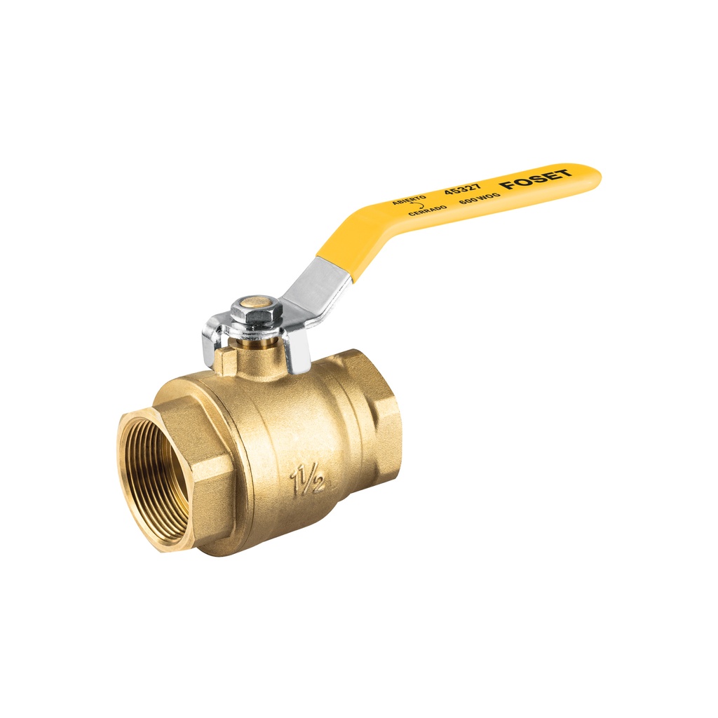 Válvula de esfera para gas, roscable, 1-1/2', alta presión