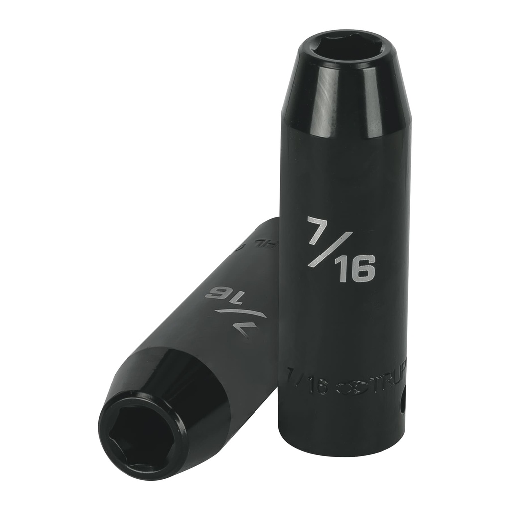 Dado largo impacto de 7/16', 6 puntas, cuadro 1/2', TRUPER