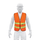 Chaleco de seguridad naranja alta visibilidad con cierre