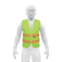 Chaleco de seguridad verde alta visibilidad con cierre