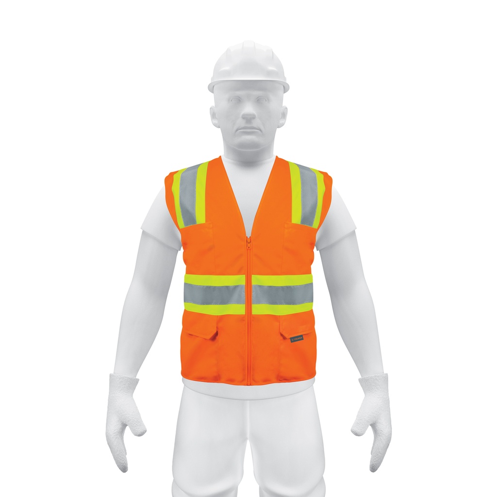 Chaleco de seguridad naranja max visibilidad y 6 bolsas