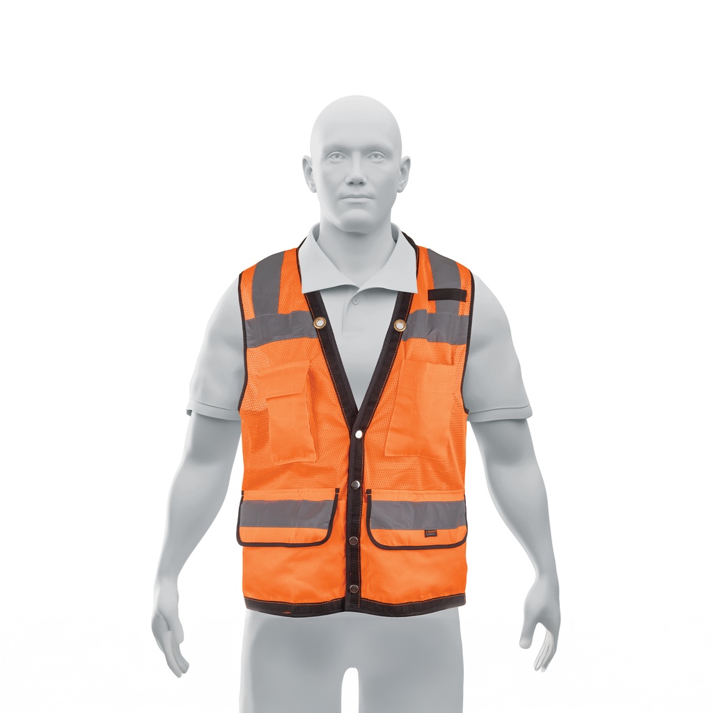 Chaleco seguridad reforzado naranja con bolsas, EG, EXPERT