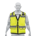 Chaleco seguridad reforzado verde con bolsas, G, EXPERT