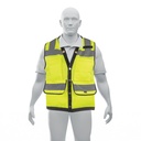 Chaleco seguridad reforzado verde con bolsas, EG, EXPERT