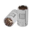 Dado de 16 mm, 12 puntas, cuadro 1/2', TRUPER