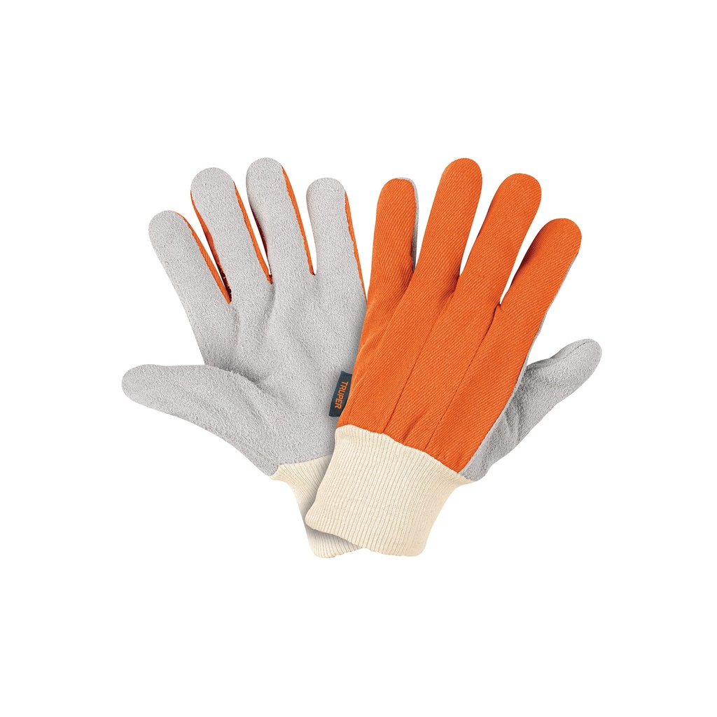 Guantes de carnaza y loneta, uso ligero, unitalla, TRUPER