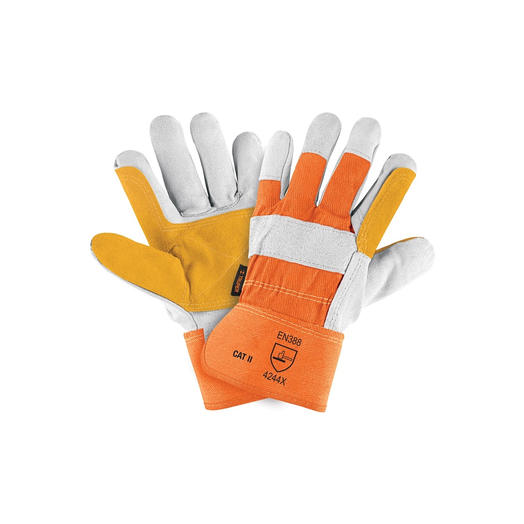 Guantes de carnaza y loneta, con refuerzo, unitalla, TRUPER