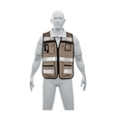 Chaleco brigadista con cintas reflejantes, color beige