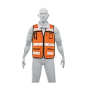 Chaleco brigadista con cintas reflejantes, color naranja
