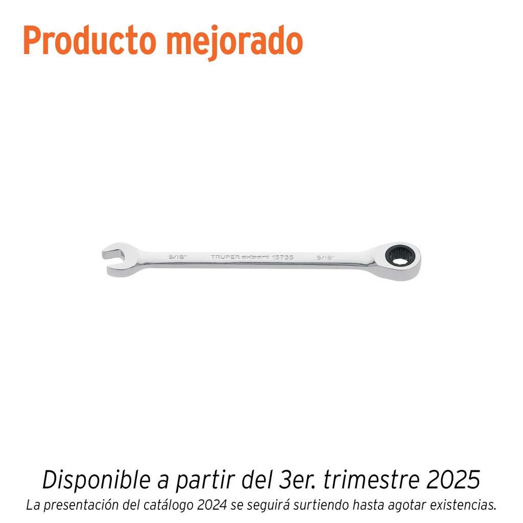 Llave combinada con matraca 5/16' x 135 mm largo, EXPERT