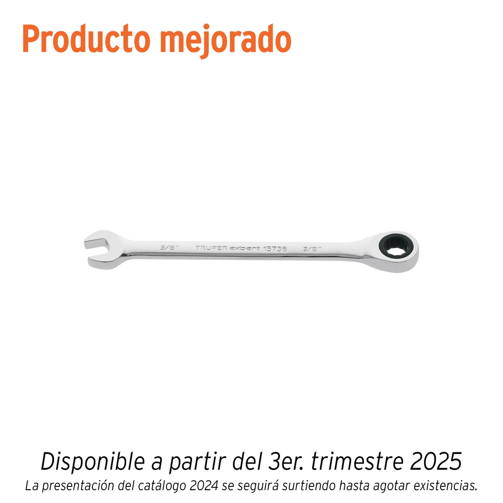 Llave combinada con matraca 3/8' x 153 mm largo, EXPERT