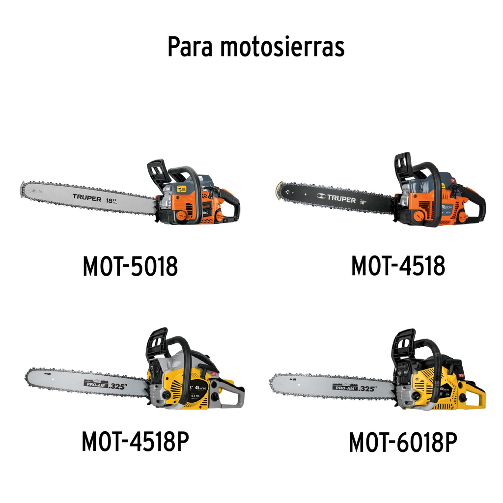 Cadena repuesto 18' para motosierra 45/50/60cc, TRUPER