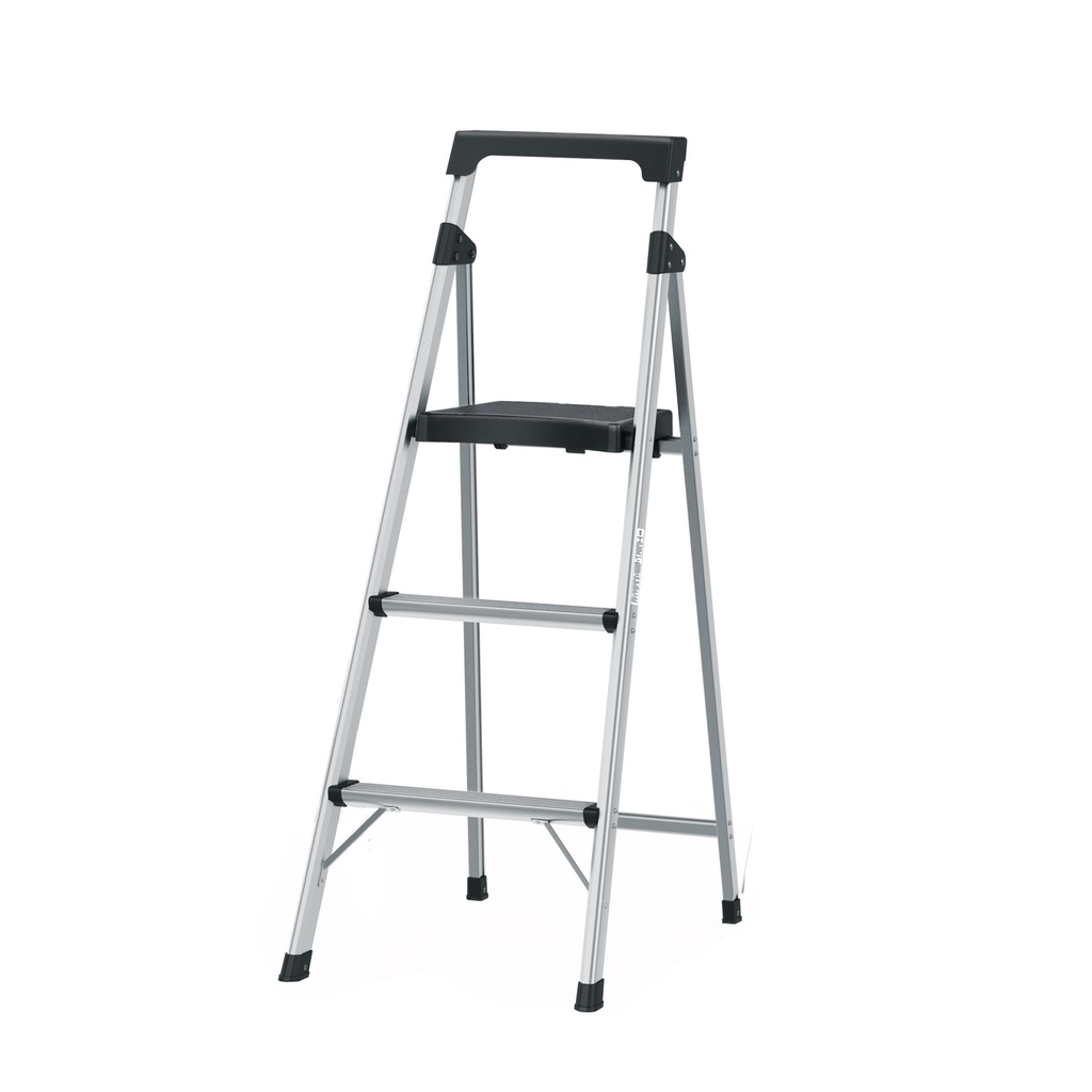 Escalera tubular plegable, 3 peldaños, aluminio, TRUPER