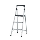Escalera tubular plegable, 3 peldaños, aluminio, TRUPER
