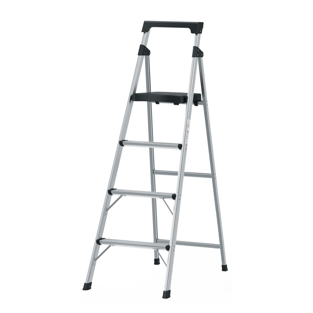Escalera tubular plegable, 4 peldaños, aluminio, TRUPER