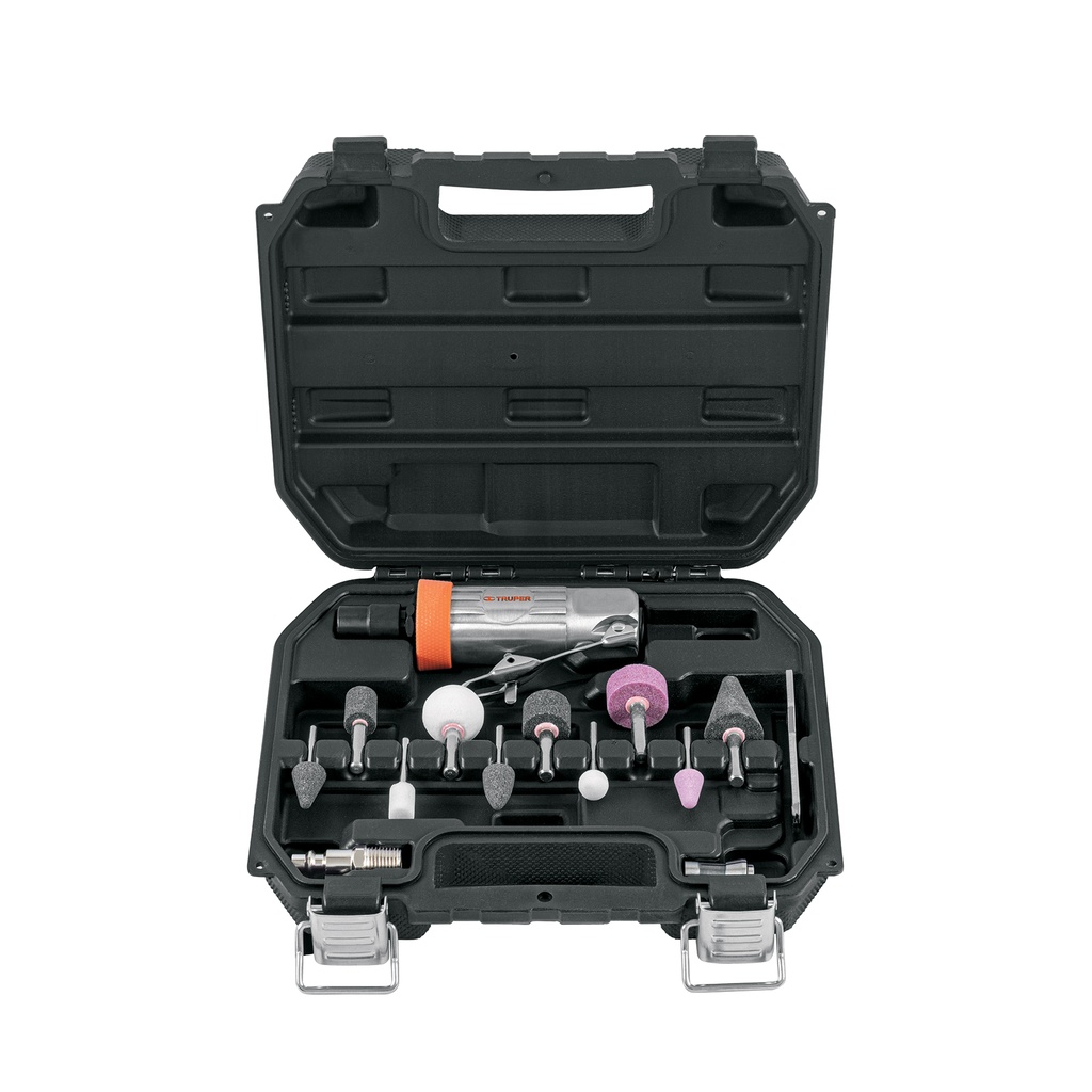 Kit de mini esmeriladora 1/4' con estuche plástico, TRUPER