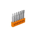 Juego de 7 puntas torx combinadas c/seguro largo 2', EXPERT