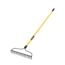 Rastrillo jardinero, 16 dientes, mango 60' fibra de vidrio