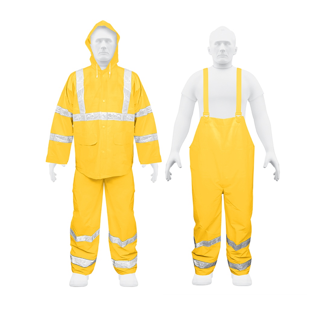 Conjunto impermeable doble capa amarillo con reflejante, XG