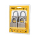 Juego de 4 candados cuerpo laminado, 50 mm, HERMEX BASIC