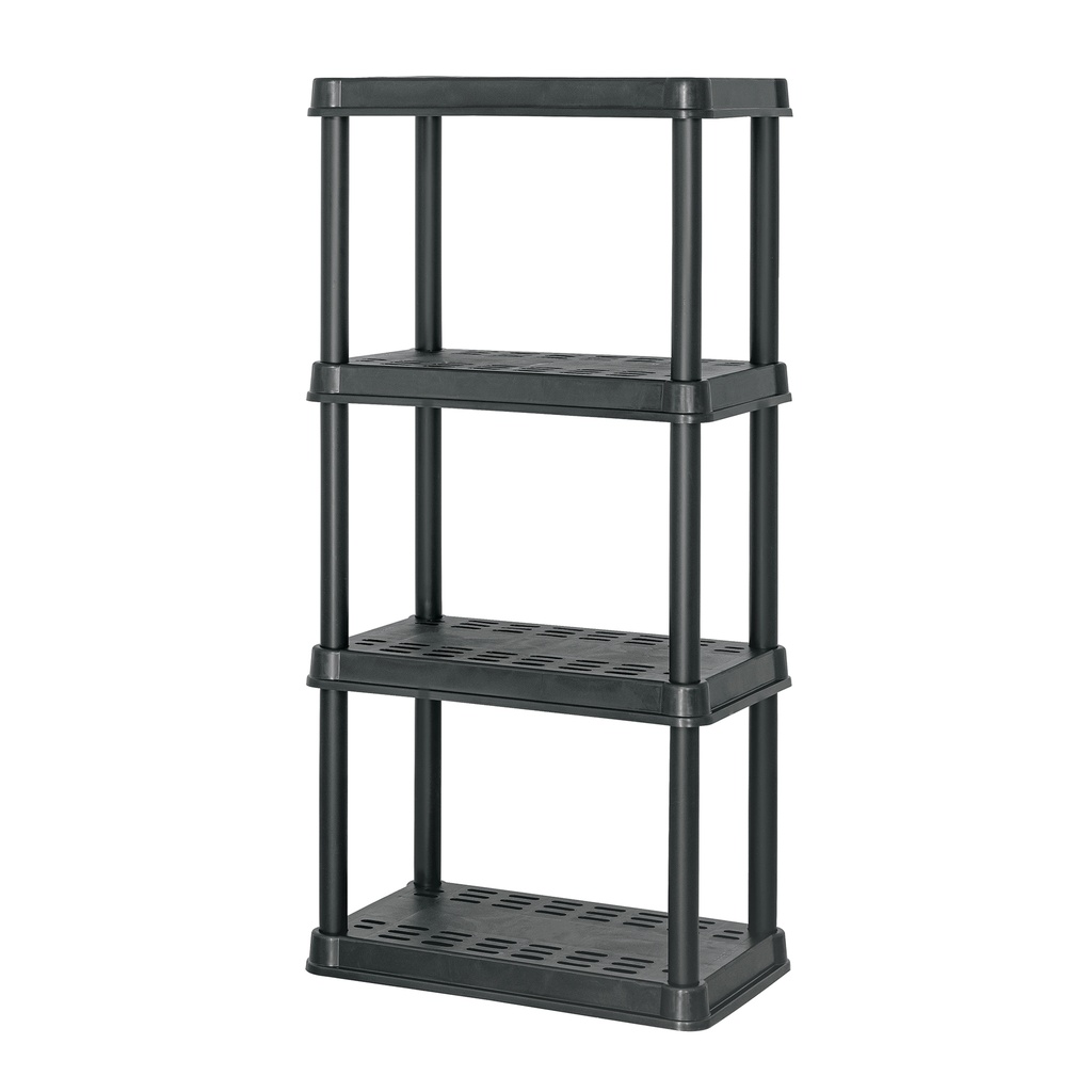 Estante plástico 4 repisas cap. 45 Kg, 125x38x61, PRETUL
