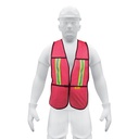 Chaleco de seguridad con cintas reflejantes, rojo, PRETUL
