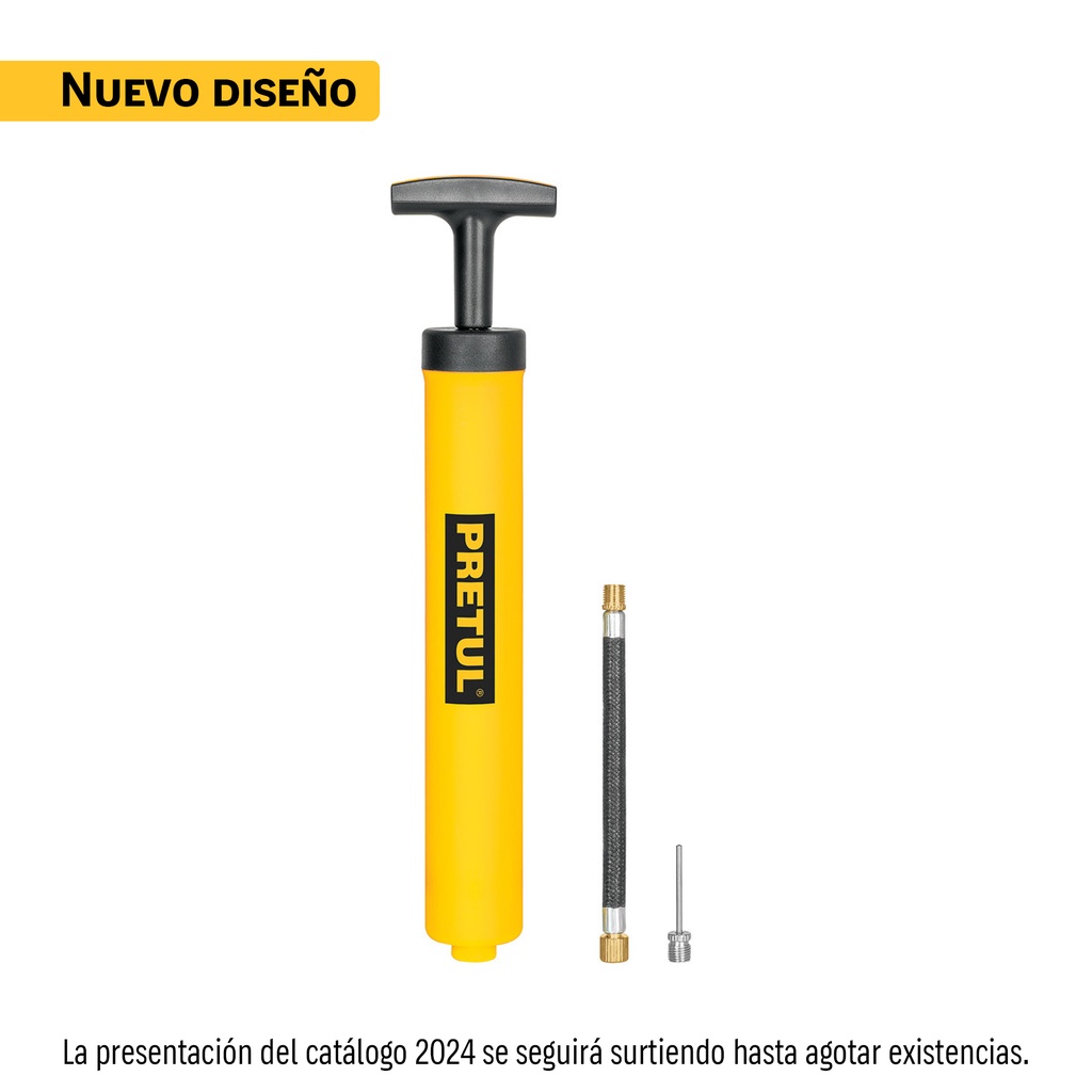 Mini bomba manual para inflar balones, 25 PSI, PRETUL