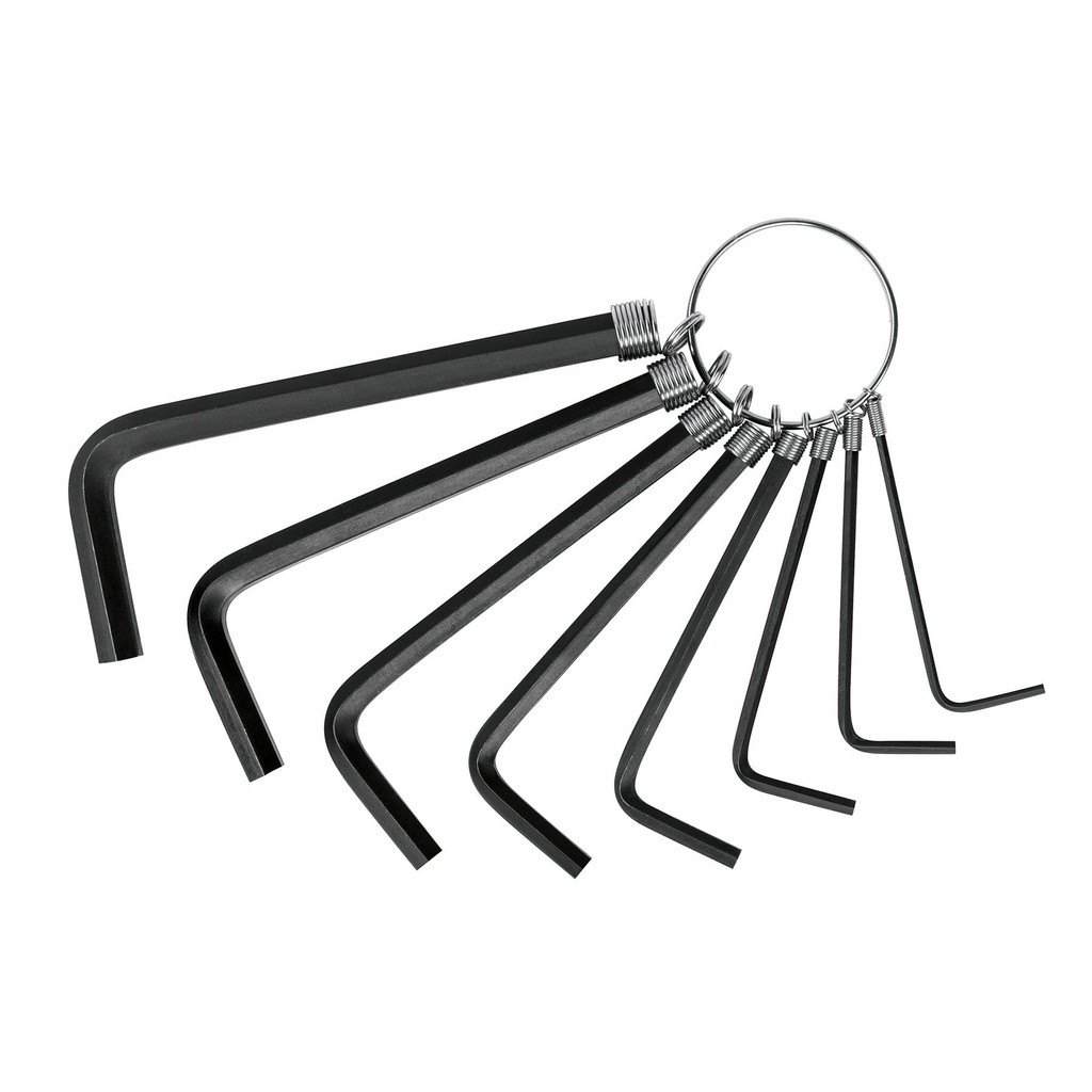 Juego de 8 llaves hexagonales mm, tipo llavero, PRETUL