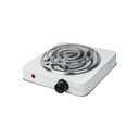 Parrilla eléctrica 1 quemador en espiral, blanca, BASIC