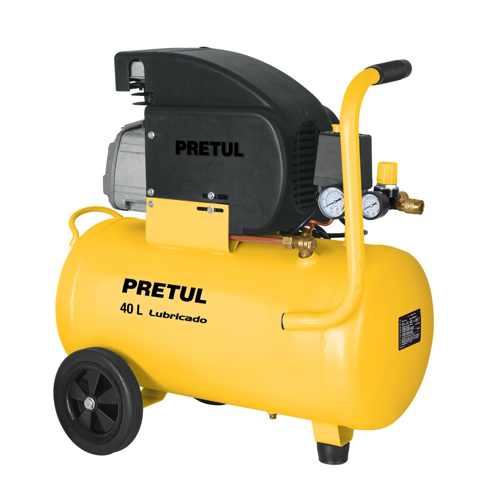 Compresor lubricado, 40L, 3HP, horizontal, 127V, PRETUL