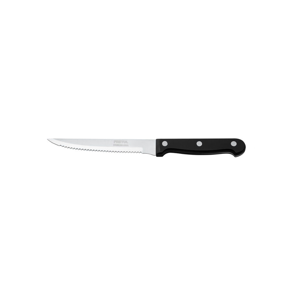 Cuchillo con sierra para asado 5' mango de plástico, PRETUL