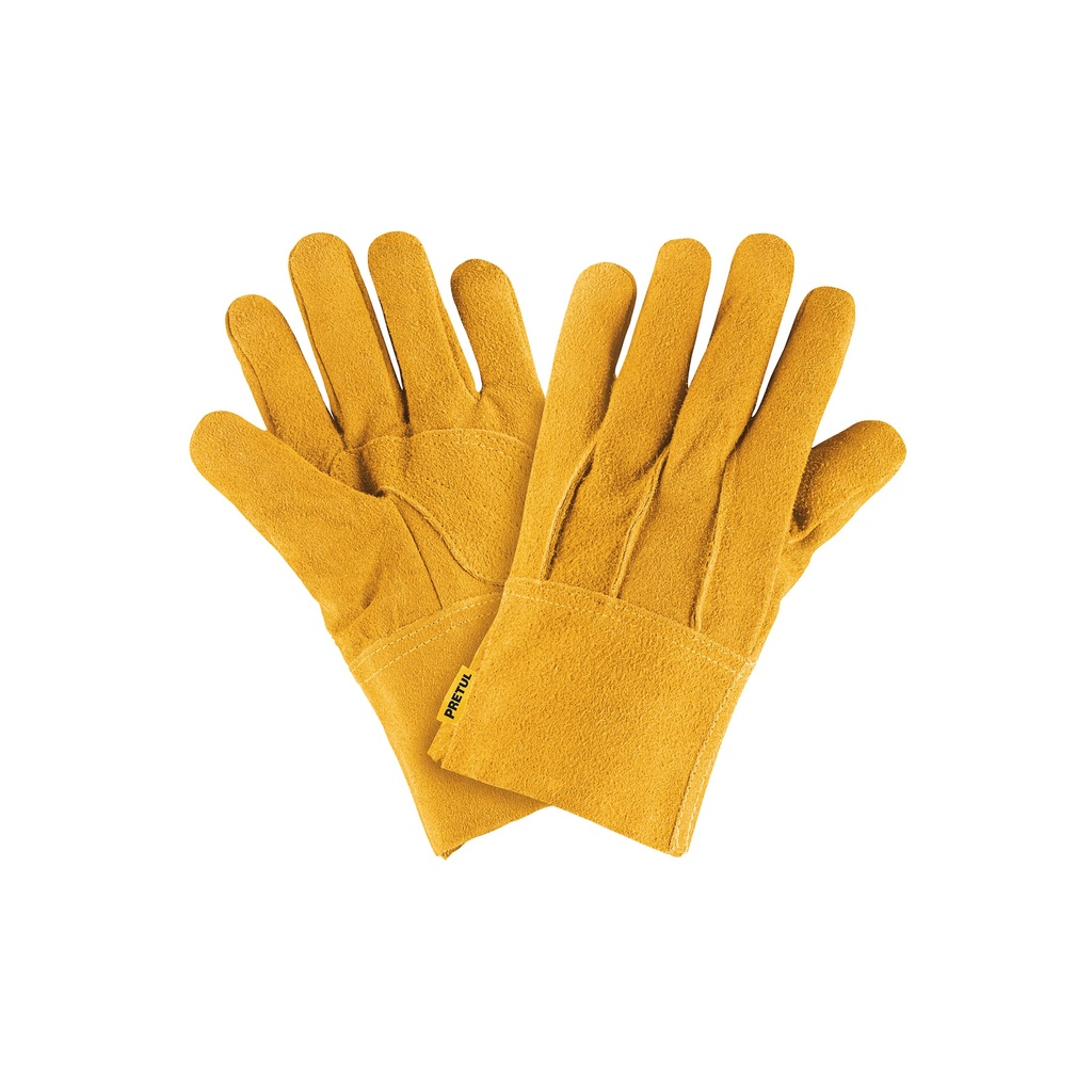 Guantes de carnaza, cortos, unitalla, PRETUL