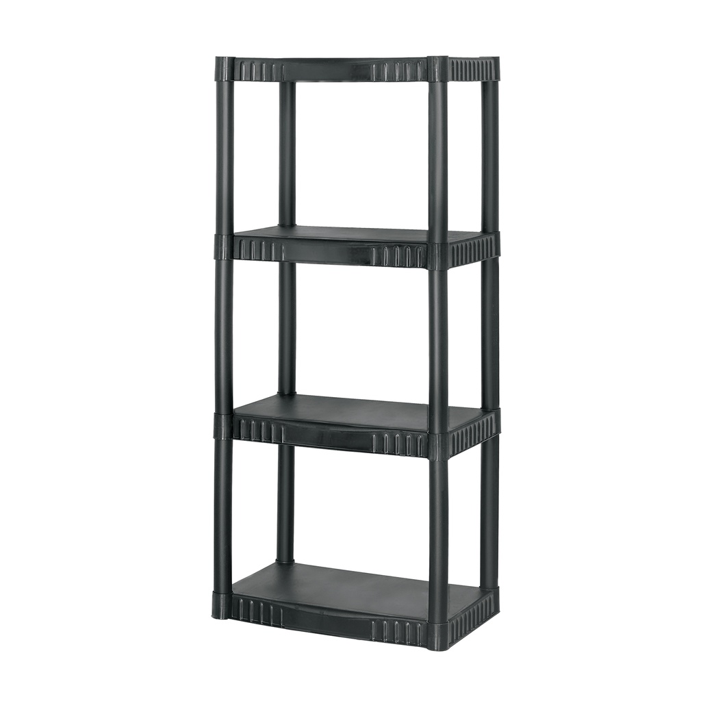 Estante plástico 4 repisas cap. 27 Kg, 123x36x56, PRETUL