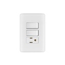 Placa armada con contacto y 2 interruptores sencillos, BASIC