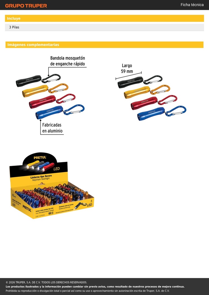 Linternas de 3 LEDS tipo llavero