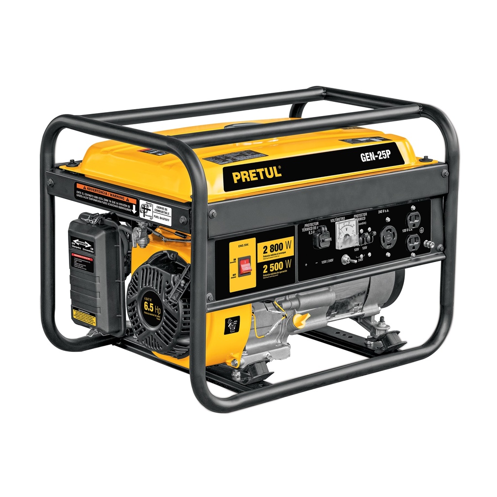 Generador portátil 2.5 kW motor a gasolina, PRETUL
