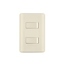 Placa armada, 2 interruptores, marfil, VOLTECK