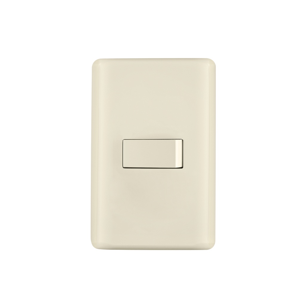 Placa armada 1 interruptor sencillo, marfil, VOLTECK