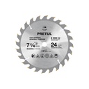 Disco sierra 7-1/4' p/madera, 24 dientes centro 5/8', PRETUL