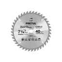 Disco sierra 7-1/4' p/madera, 40 dientes centro 5/8', PRETUL
