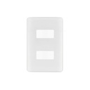 Placa 2 módulos de ABS, blanca, VOLTECK BASIC