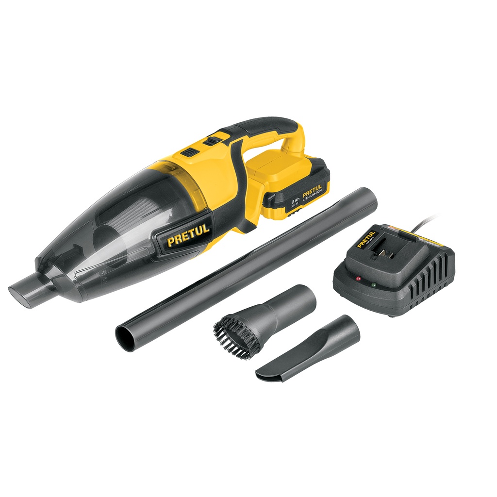 Aspiradora para auto, 20V, 1 batería 2Ah, PRETUL