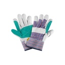 Guantes de carnaza y loneta con refuerzo, unitalla, PRETUL