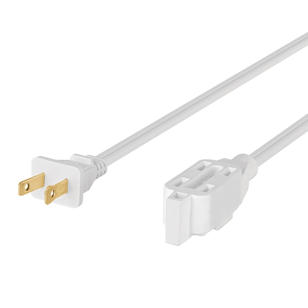 Extensión eléctrica doméstica 4 m clavija recta, blanca