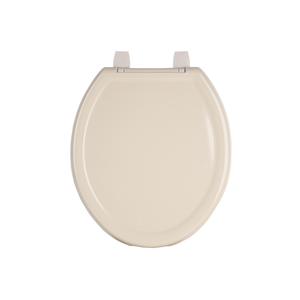 Asiento redondo ligero con tapa para WC, hueso, FOSET BASIC
