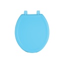 Asiento redondo ligero con tapa para WC, azul, FOSET BASIC