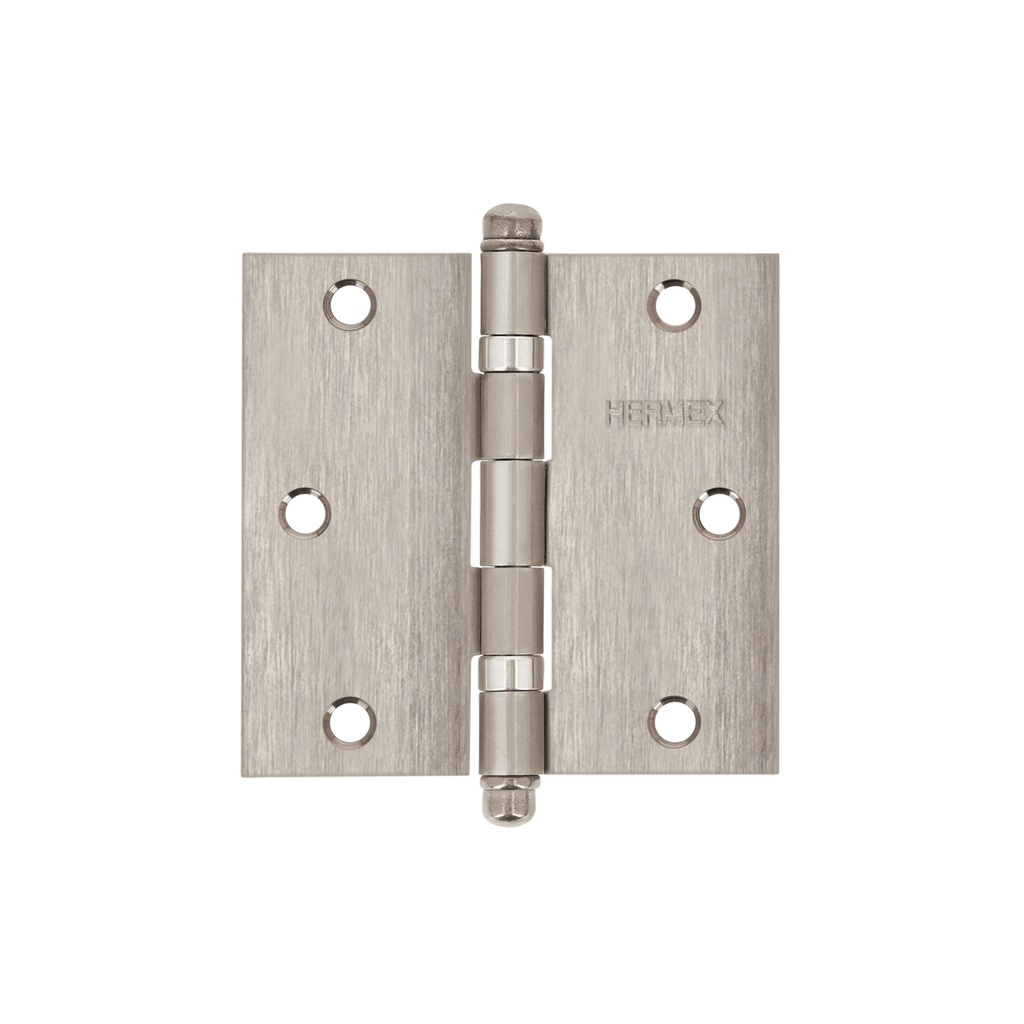 Bisagra cuadrada 3-1/2' acero inox, cabeza redonda, HERMEX