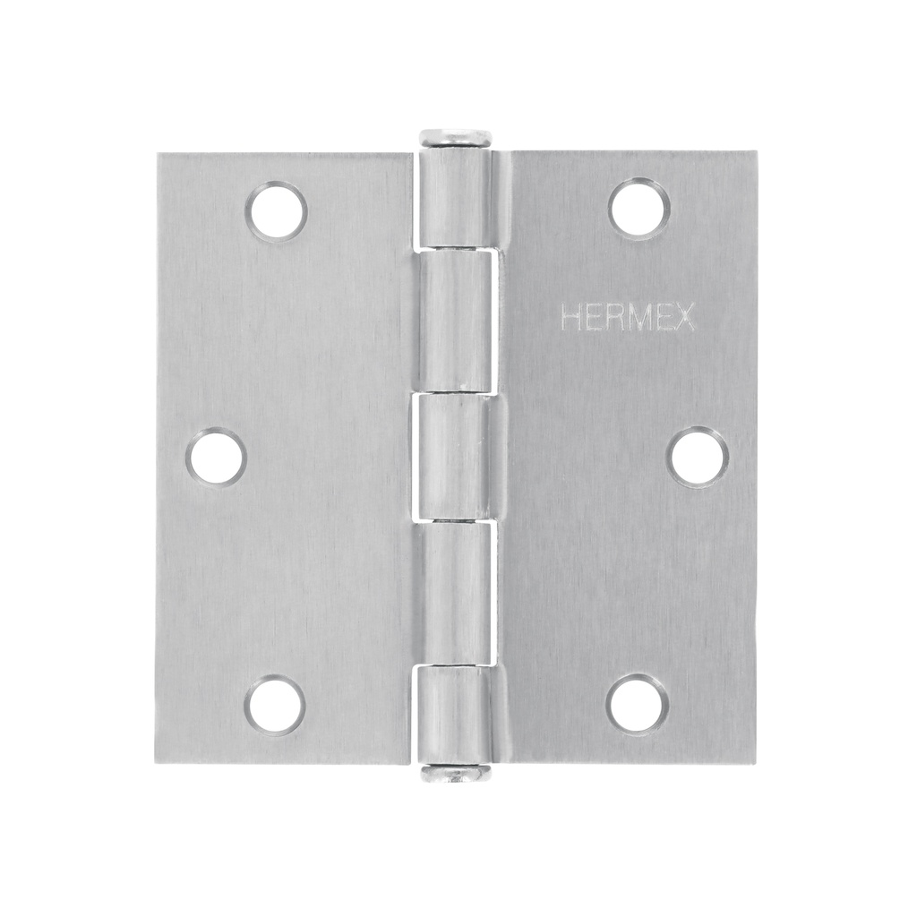 Bisagra cuadrada 3-1/2', satinado, cabeza plana, HERMEX